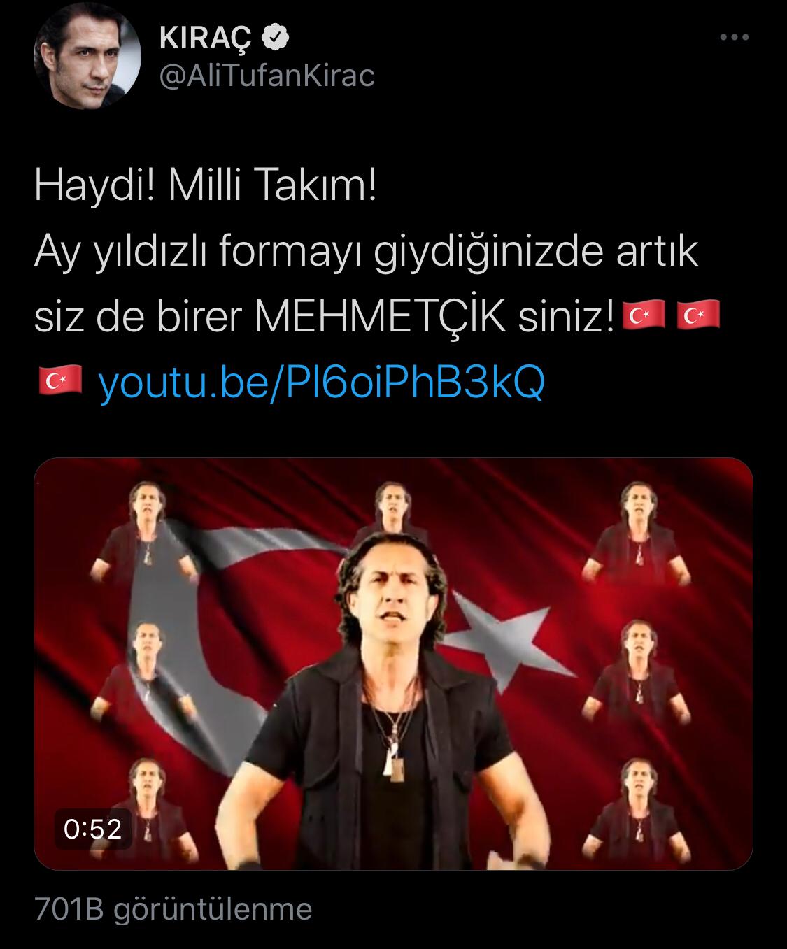 Kıraç'ın milli takım için yaptığı şarkıya tepki yağdı