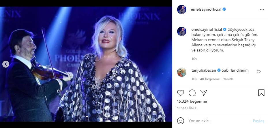 Keman virtüözü Selçuk Tekay'a ünlü isimlerden veda