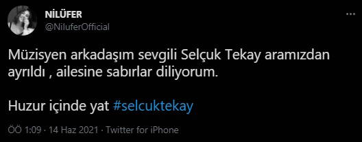 Keman virtüözü Selçuk Tekay'a ünlü isimlerden veda