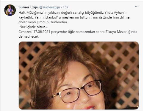 Türk Halk Müziği'nin önemli isimlerinden Yıldız Ayhan yaşamını yitirdi