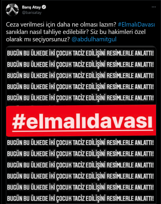 Ünlü isimlerden Elmalı davası tepkileri