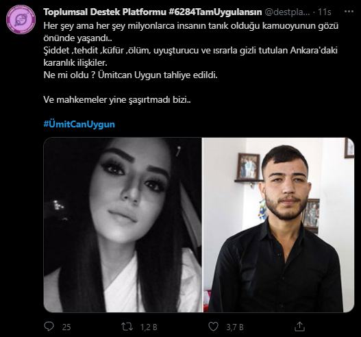 Aleyna Çakır'ın ölümünün baş şüphelisi Ümitcan Uygun'un tahliye edilmesine tepkiler çığ gibi büyüyor