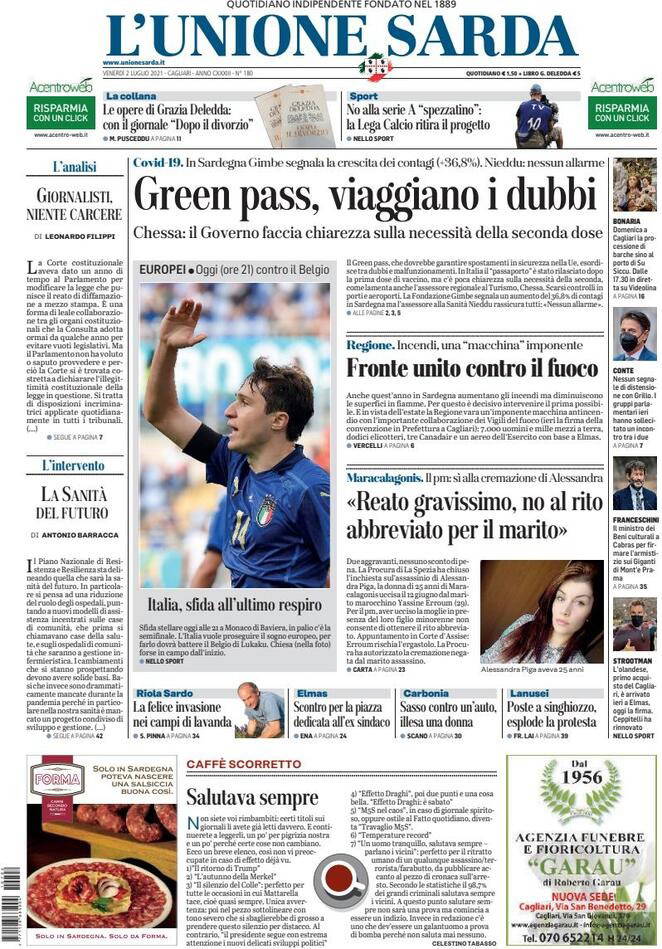 Belçika maçı öncesi İtalya basını milli takıma odaklandı