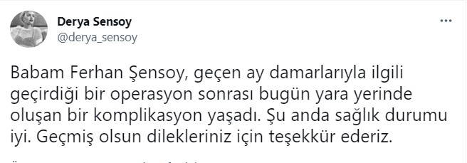 Usta oyuncu Ferhan Şensoy hastaneye kaldırıldı