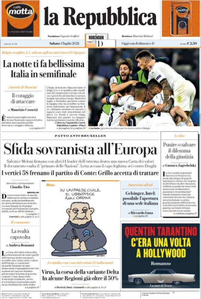 Belçika maçının ardından İtalya basını gözünü yarı finale çevirdi