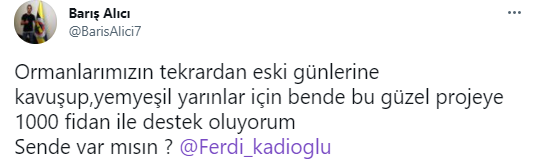 Fenerbahçeli futbolculardan 'bin fidan' kampanyası