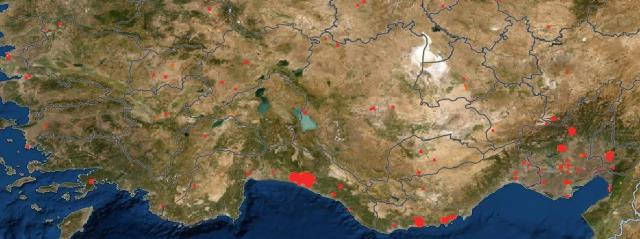 Orman yangınları NASA haritasında!