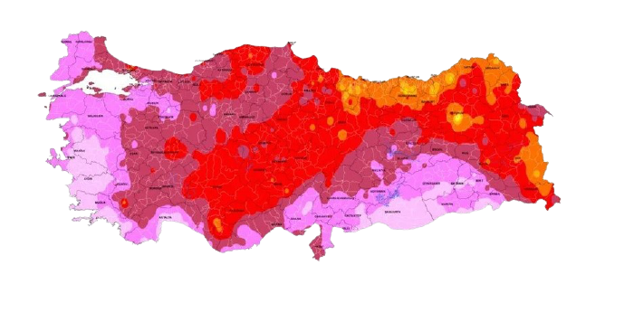 Meteoroloji bu harita ile uyardı: Aşırı sıcaklara dikkat!
