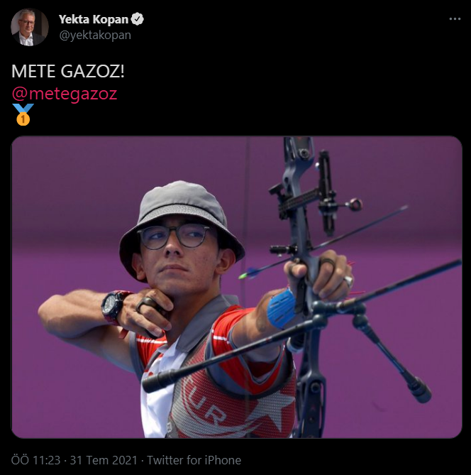 Ünlü isimlerden Mete Gazoz'a tebrik mesajları: 