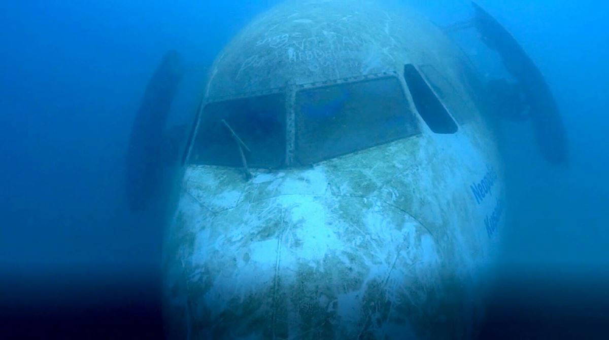 Kuşadası'nda uçak batığına yoğun ilgi
