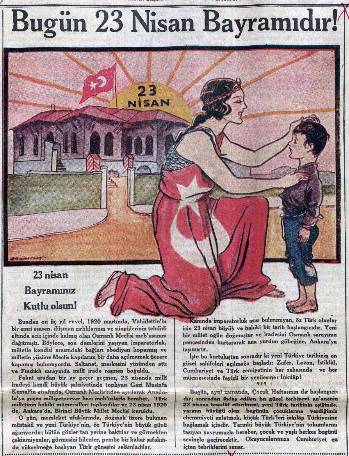 Yıllar boyunca gazete sayfalarına yansıyan 23 Nisan kutlamaları