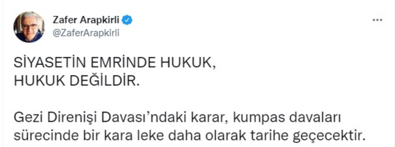Gezi Parkı davası kararına tepki yağıyor: 'Saray'ın karanlığı bitecek, Gezi hep kalacak'