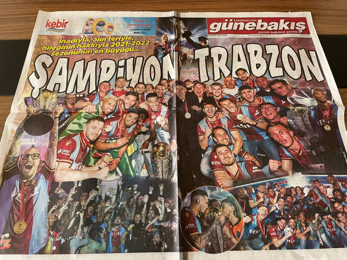 Trabzonspor'un kupa töreninin yerel basında yankıları