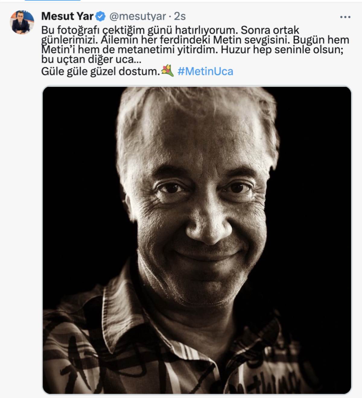 Ünlülerden Metin Uca için taziye mesajları: 'İnanamıyorum...'