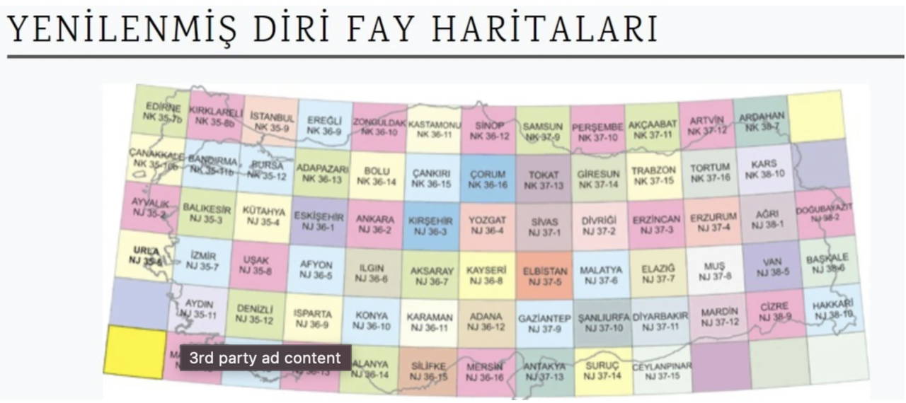 MTA Diri Fay Hattı Haritası güncellendi! İşte fay hattı geçen iller...