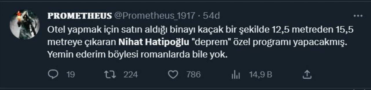 ATV'nin 'Nihat Hatipoğlu ile Deprem Özel' programına tepki! Planlamalarımızı 'kader' zihniyetiyle yapmamız yetmedi mi?