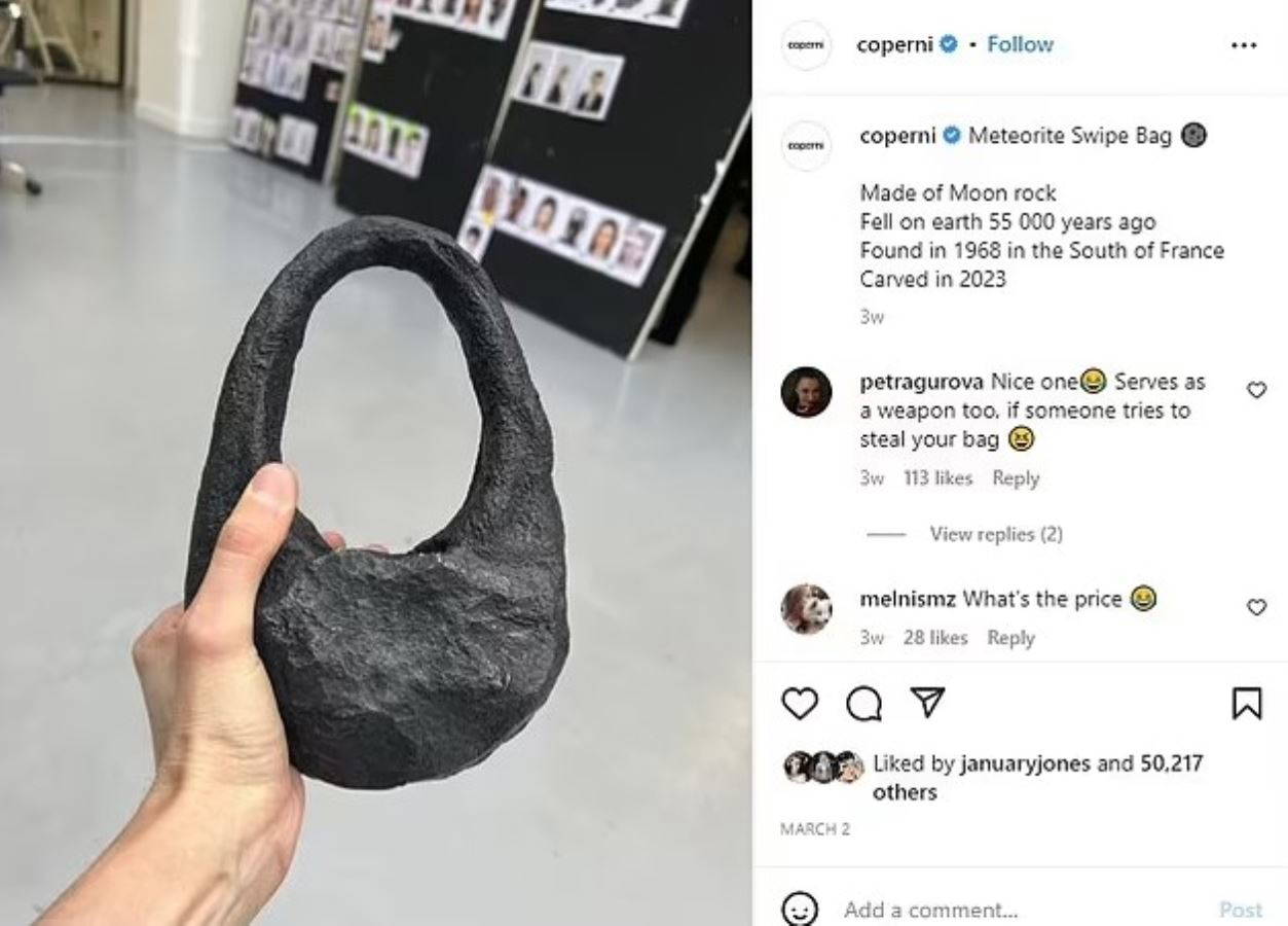 Göktaşından yapılan çanta fiyatıyla gündem oldu