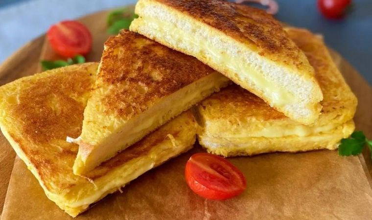10 dakikada hazırlanan pratik kahvaltılık tarifi: Yumurtalı tost tarifi...