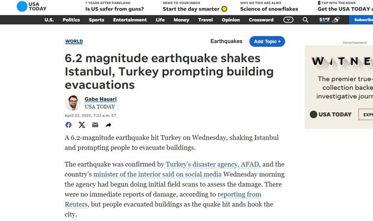 İstanbul depremi dünya basınında: 'Bu gelişme iki olasılığa işaret ediyor...'