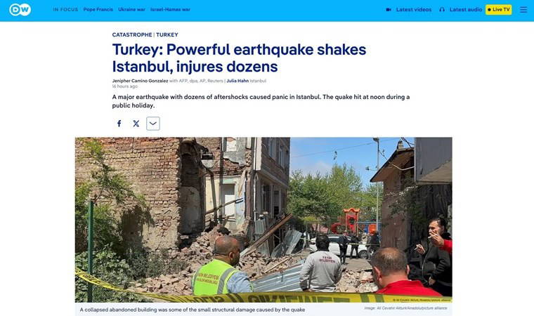 İstanbul depremi dünya basınında: 'Bu gelişme iki olasılığa işaret ediyor...'