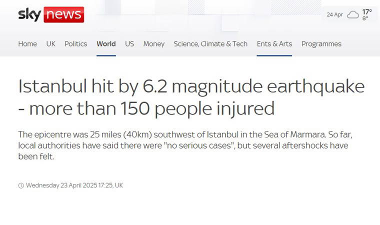 İstanbul depremi dünya basınında: 'Bu gelişme iki olasılığa işaret ediyor...'