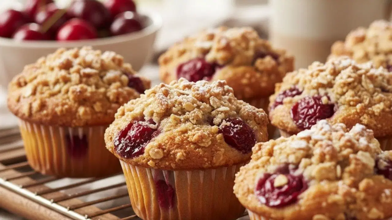 Ekşi ve tatlının enfes uyumu: Vişneli crumble muffin tarifi