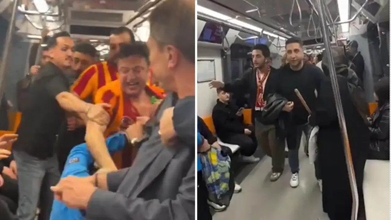 İstanbul'da metroyu karıştıran 'şampiyonluk' gerginliği: Bir yolcu oklavayla müdahale etti