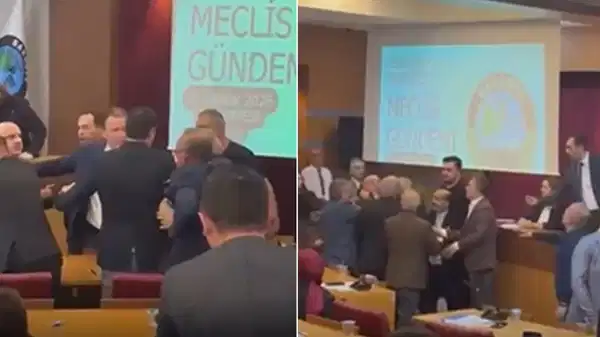Belediye meclisinde AKP’liler ile CHP’liler arasında arbede