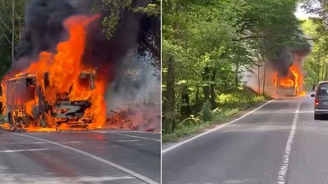 Sarıyer'de otobüs yangını: Yolcular tahliye edildi!