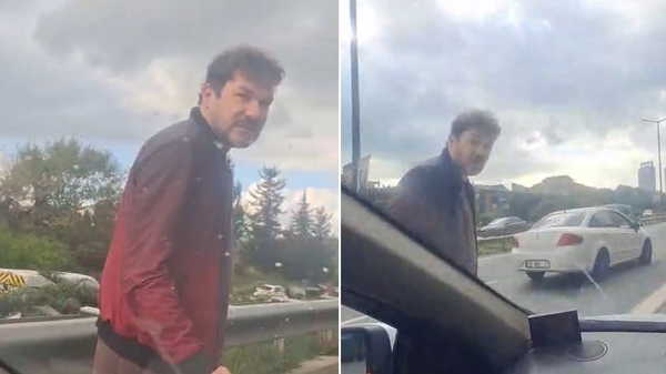 Üsküdar'da trafik tartışmasında aracın önünü camları yumruklayan saldırgan gözaltına alındı