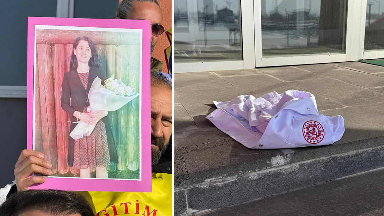Hakkari'de öğretmen Fatma Nur Çelik'in öldürülmesine 'beyaz önlüklü' protesto