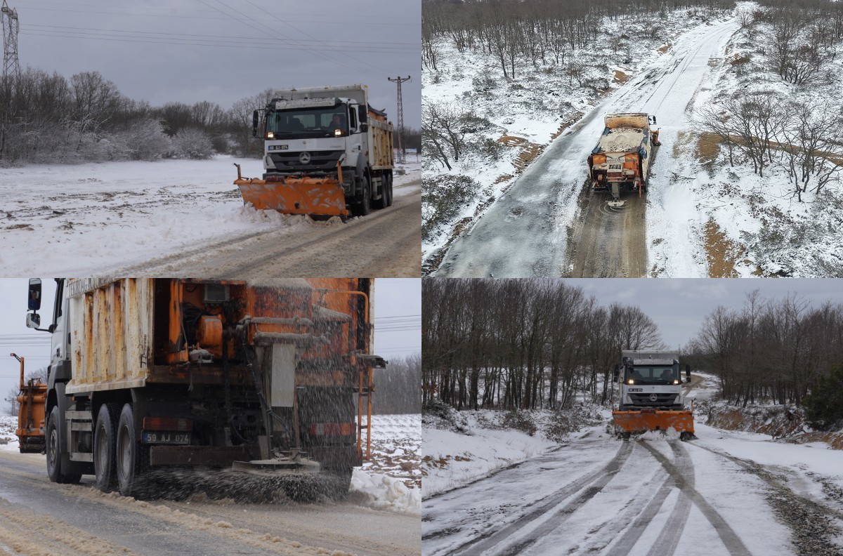 Tekirdağ Büyükşehir Belediyesi'nden kent genelinde kar mesaisi