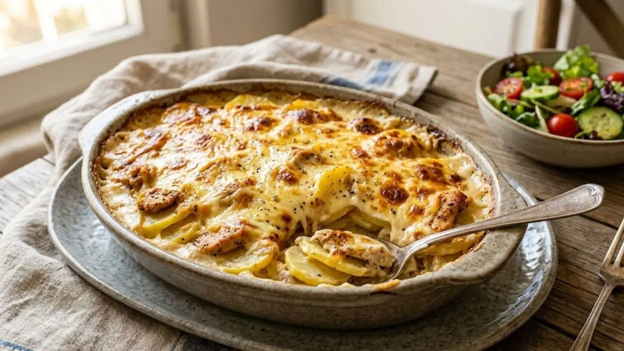 Akşam yemeğine pratik bir lezzet şöleni: Beşamel soslu patatesli tavuk tarifi