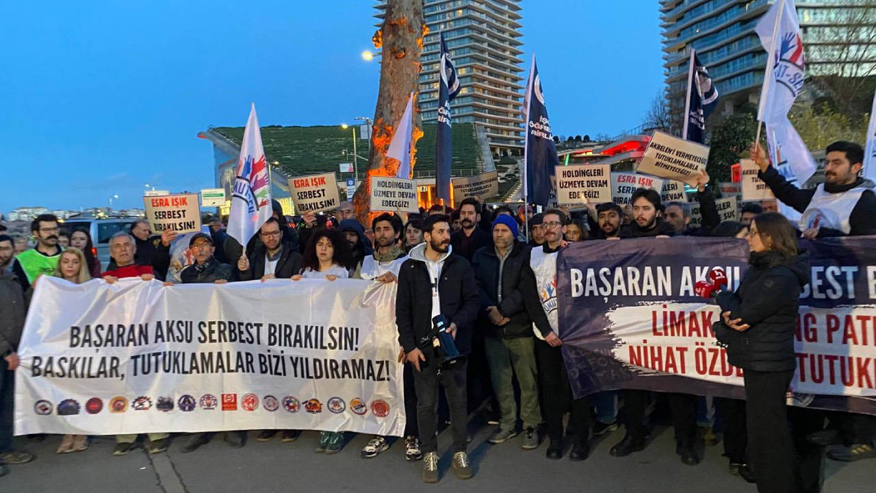 Başaran Aksu’nun tutuklanmasına Limak önünde protesto: 'Yargı holdinglerin safında!'