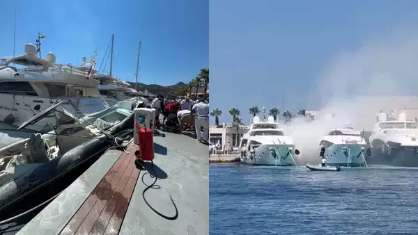 Marinaya demirli lastik botta patlama: Yaralı var