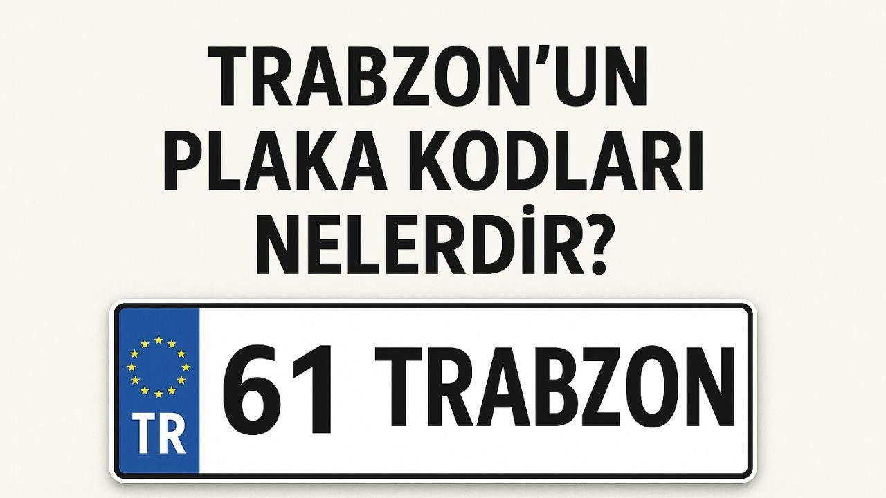 Trabzon'un plaka kodu ne? Trabzon'un plaka numarası kaç? Trabzon ve ilçelerinin plaka harfleri...
