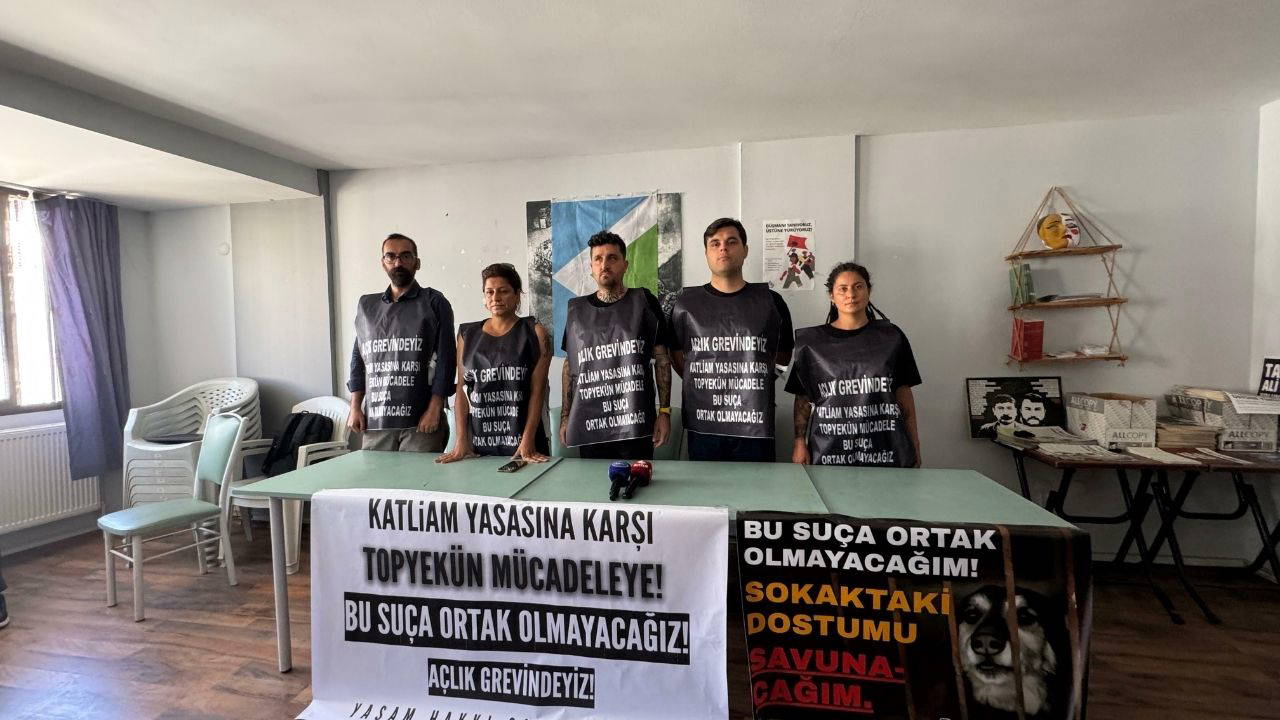 Sahipsiz hayvanlarla ilgili kanuna karşı açlık grevine başladılar