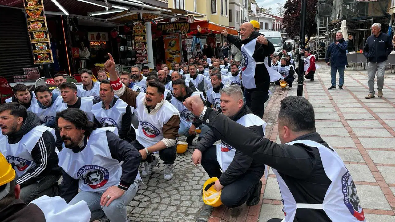 Zonguldaklı madenciler, 1 Mayıs Emek ve Dayanışma Günü'nü Edirne'de kutladı