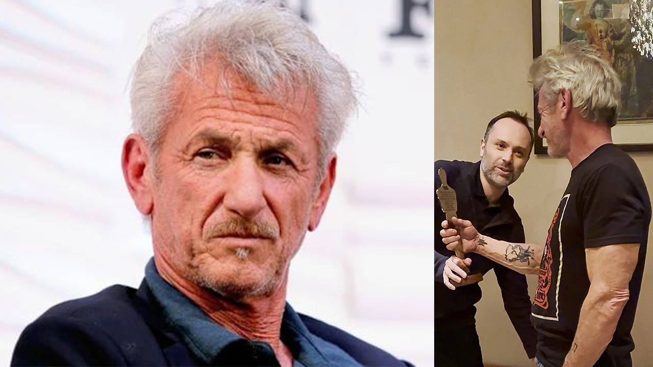 Oscar töreni yerine Kiev’e gitti: Sean Penn’e füze parçalarından yapılan özel ödül