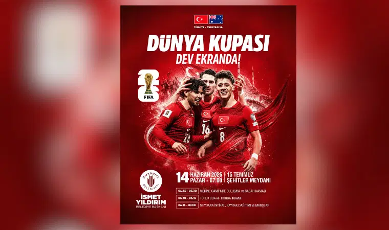 Ümraniye Belediyesi’nden namazlı, dualı milli maç etkinliği