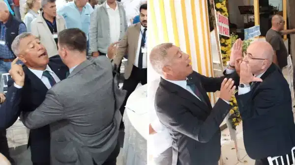 İYİ Parti Tarsus 4. Olağan İlçe Kongresi'nde kavga: Salonda ortalık karıştı, bir partili kürsüyü devirdi!
