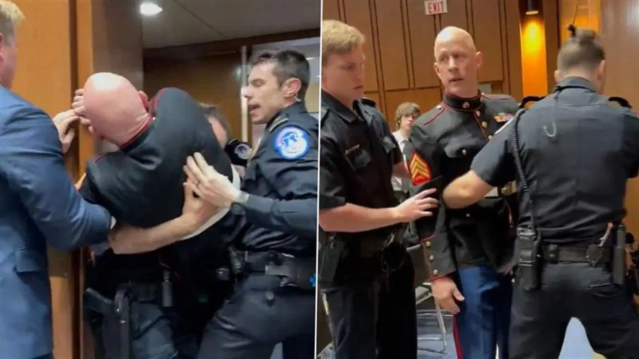 Eski deniz piyadesinin kolu kırıldı