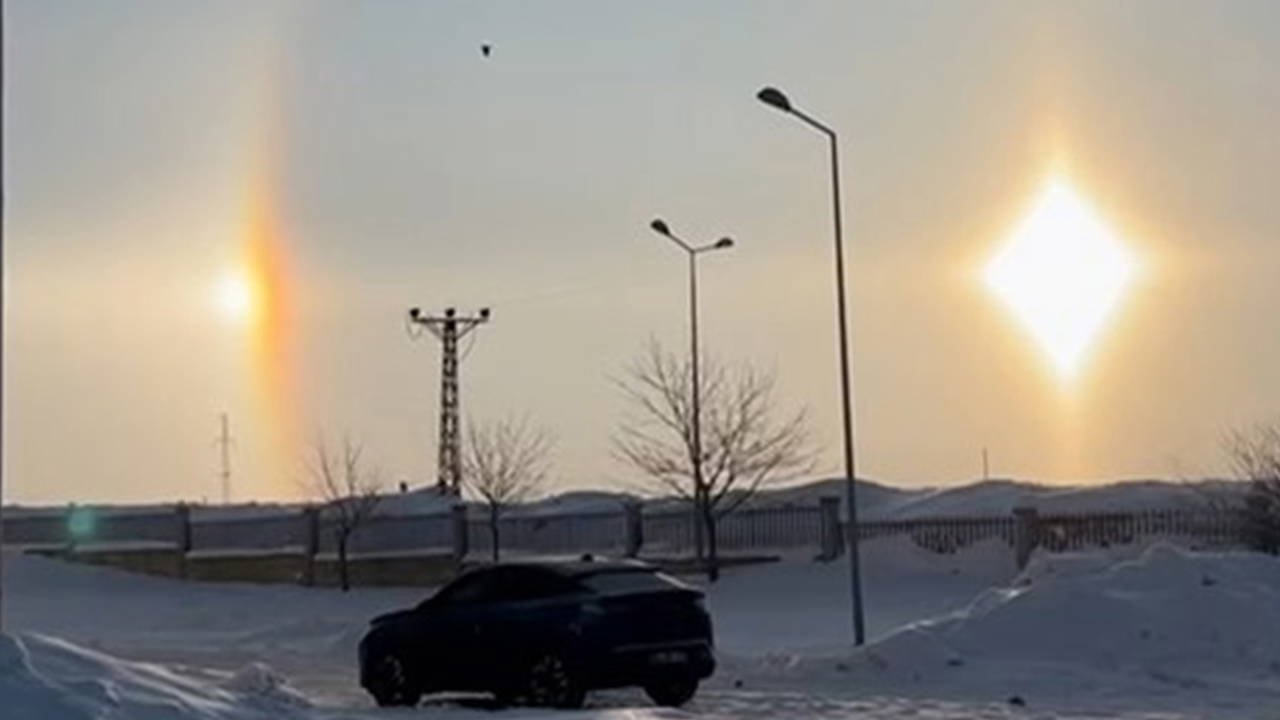 Karlıova'da 'yalancı güneş' görüntülendi