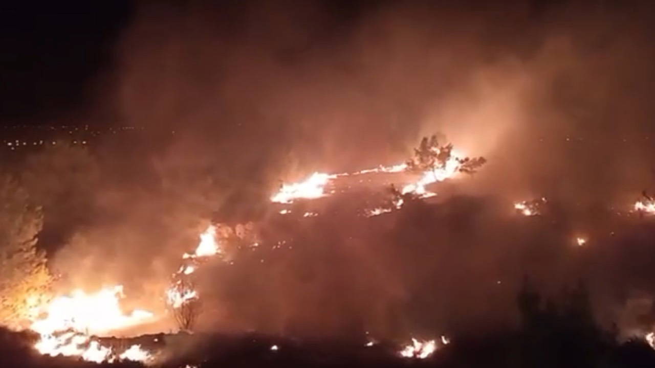 Düğünde atılan havai fişekler yangın çıkardı; alevler ormana sıçramadan söndürüldü
