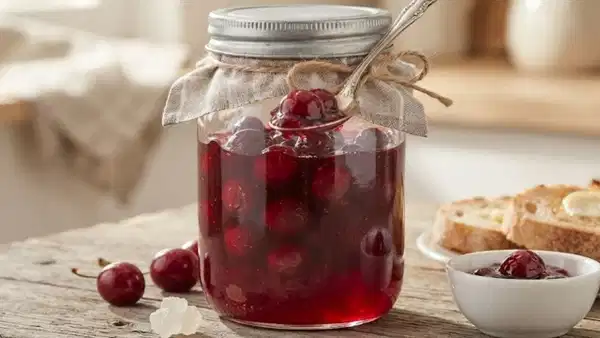 Tatlı ekşi lezzete aromatik dokunuş: Damla sakızlı vişne reçeli tarifi