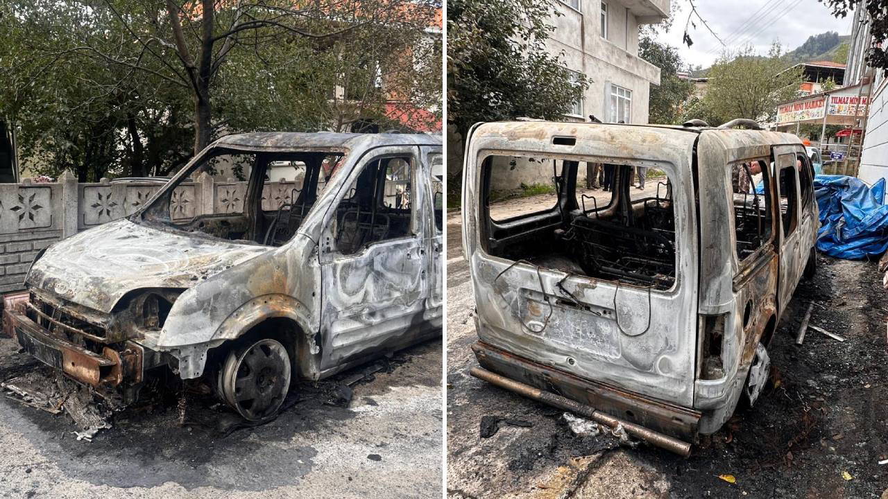 Şehit babasının aracı kundaklandı!