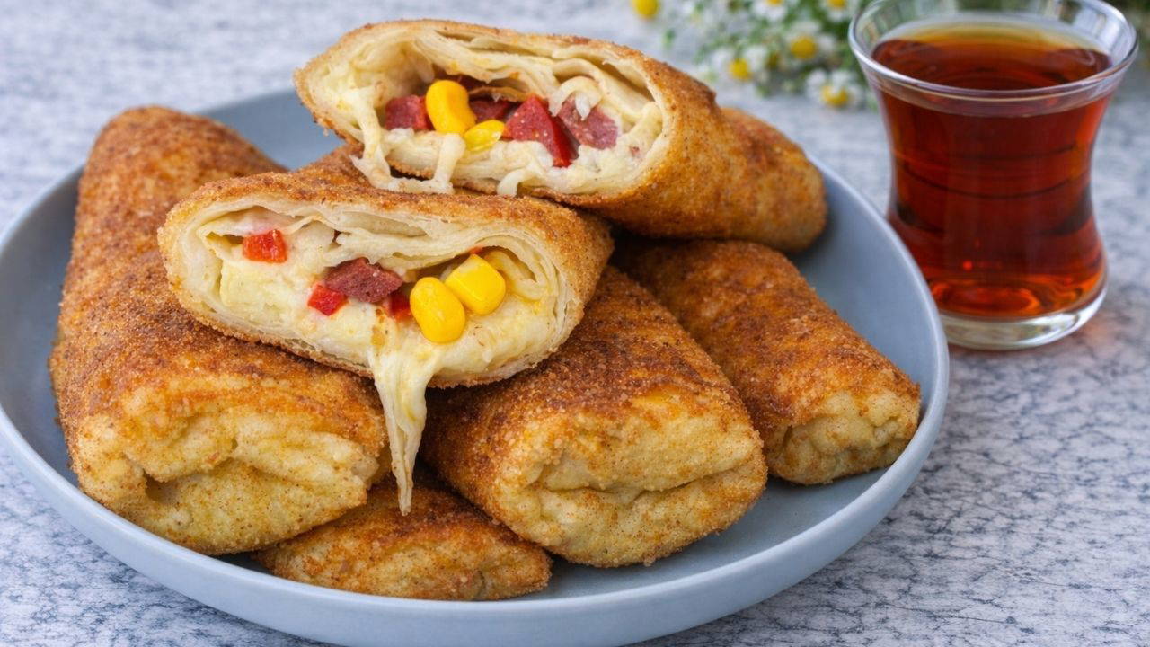 Kahvaltı sofralarına farklılık katan pratik lezzet: Pizza börek tarifi