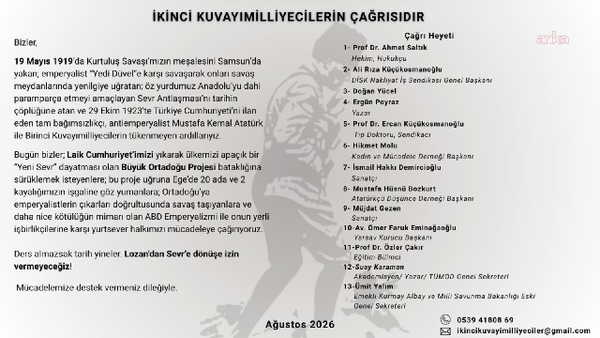 Aydın, akademisyen ve sanatçılardan ‘İkinci Kuvayımilliyeciler’ çağrısı