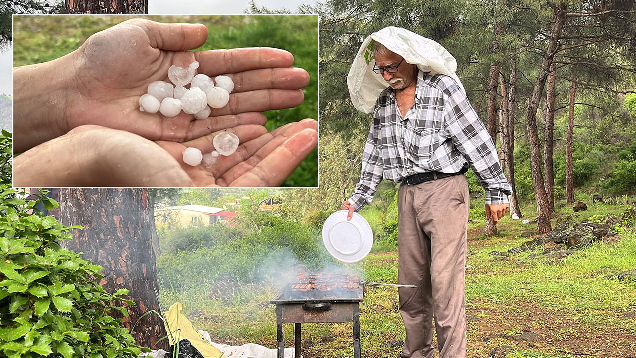 Hatay'da erik büyüklüğünde dolu yağdı