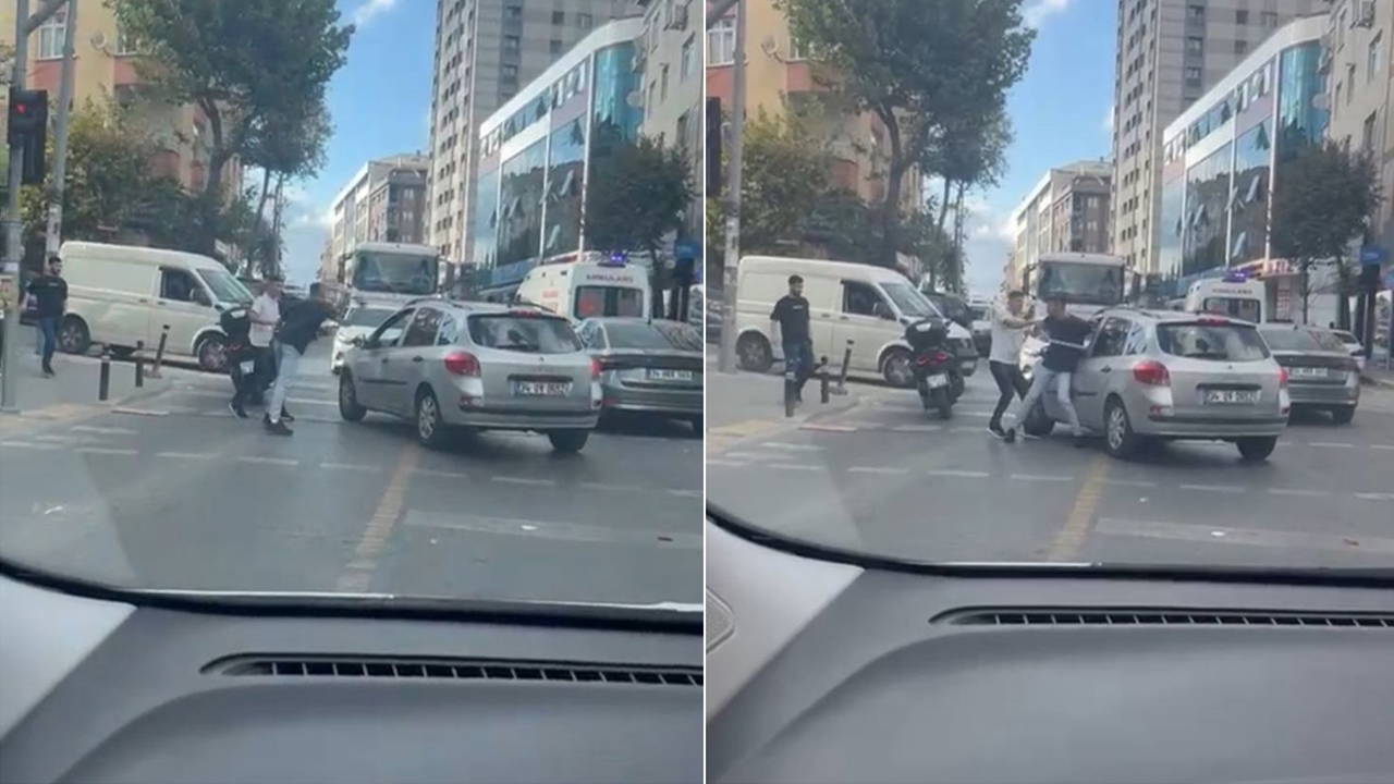 Trafikte yol verme kavgası: Sopayla saldıranları biber gazıyla kovaladı